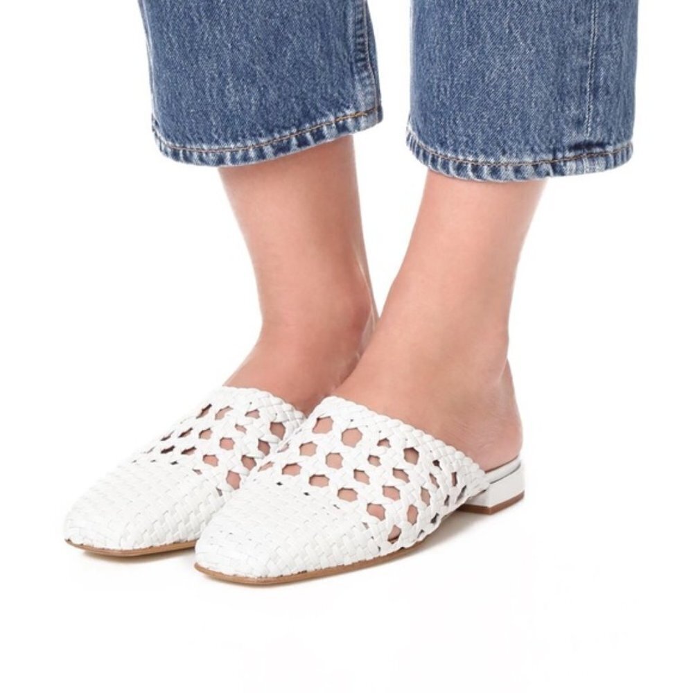 LOQ Marti Mules Slip On Woven Leather Shoe